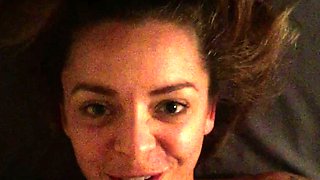 Nasty brunette pornstar with big boobs