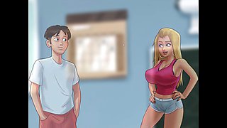 Steamy visual novel with teacher-student encounters and shower action