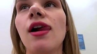 Russian camwhore Baravisha in a mall, toilet