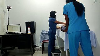 IT HAPPENED AT THE CLINIC!! A FEMALE DOCTOR AND NURSE SEDUCE A PATIENT. THEY FUCK HIM ON THE STRETCHER