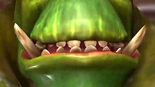 Crazy fuck in the sewer! Sexy blonde gets fucked hard by a green monster