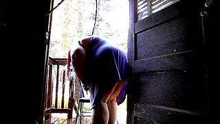 Showering in the water hose. pt 1