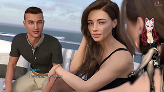 Steps of debauchery striptease featuring playful fox in stockings on a yacht