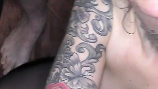 Tattooed UK Slut Gets Sprayed Like Never Before