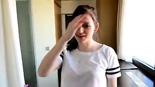 Beautiful teen with a perfect ass gets served a hot creampie