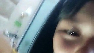 Amateur asian teen licks ass and sucks cock