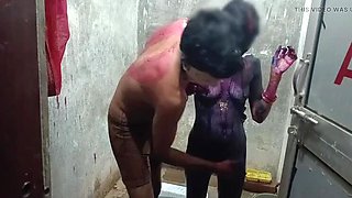 Desi Bhabhi Sarita Fucked Hard in Bathroom During Holi Festival - Devar Bhabhi Sex