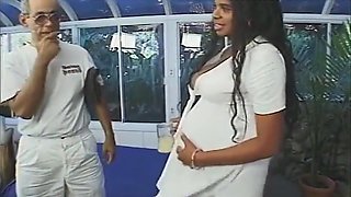 Two Guys Share Pussy And Mouth Of A Pregnant Ebony With Sirena Lewis