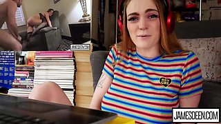 Carly Rae Summers Reacts to James Deen Fucking Abbie Maley Rough - Squirting & Eye-Rolling Orgasm