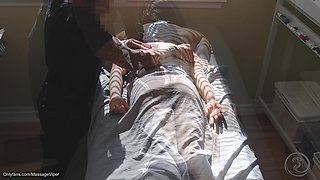 Asian Exhibitionist Massage Client Flashing and Teases the Masseur