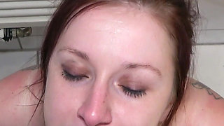 German Chubby Wife Fucked Next Door in the Shower