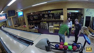 Hunt4k. duo is tired of bowling, guy wants cash, ornella morgen wants porno