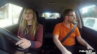 Tattooed Driver Rides Instructor In Pov Car Fuck