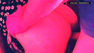 Caught my stepsister watching sex in next room  through door hole and fuck her with creampie