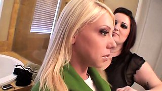 Behind the scenes with busty babe