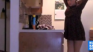 Hot stepmother Teases And Masturbates In Kitchen