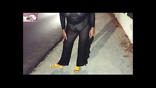 Mel Showing off in Public on the Side of Road 13