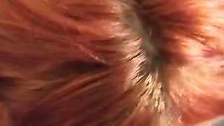 Boyfriend Shoves Dick in Redhead Girlfriends Mouth