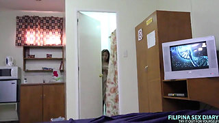 Fresh clean showering Filipina fucked by big foreign cock
