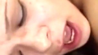 A Blonde Teen with Enormous Milk Cans Gives a Titty Fucking to Her Friends Stepdad