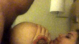 Mexicana blowjob with her big boobs