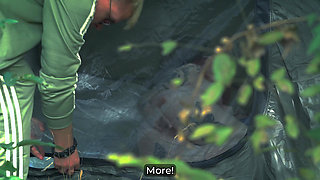 Step Mom's Secret Masturbation in Share Tent Turns Taboo Fuck!