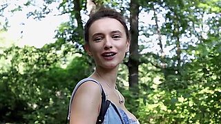 Smoking hot Ukrainian babe Gloria Sol reveals her big natural boobs outdoor
