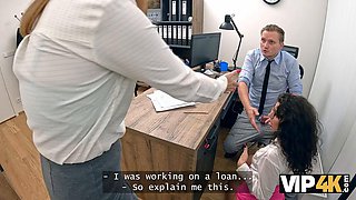 VIP4K. Bank Lady Boss is having multiple orgasms with her her naughty subordinate