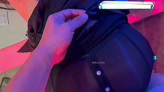 University student in stockings enjoys a wild ride