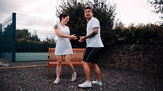 Beautiful brunette Laura Lions gives a very hot blowjob.