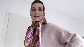 Beautiful Satin Headscarf Demonstration, JOI Lady Victoria Valente