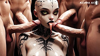 Woman Licking and Sucking a Cock - Hentai Ai