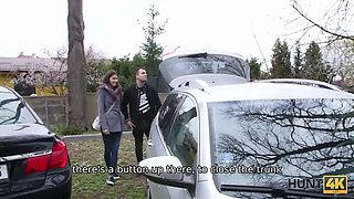 Hunt4k. jaw-dropping woman bangs stranger because her boy wants to buy a car