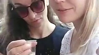 Drunk bitch showed pussy on the street