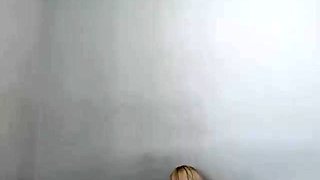 Amateur smoking blonde at the webcam