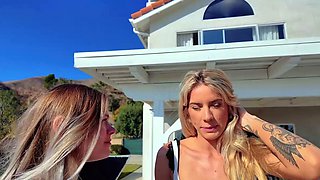 Mom and daughter suck, fuck and share cock in wild threesome