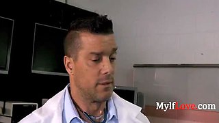 Busty MILF Riley Nixon Gets Naughty with Doctors in Clinic - Hot MILF Sex