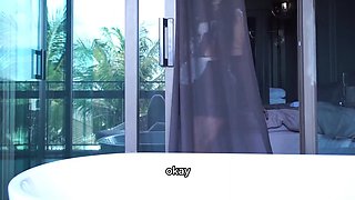 Hot booty Maid in fishnet got some facial after wild fuck