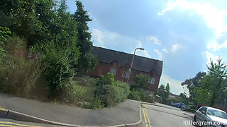 Gorgeous All Natural Stacked British Blonde Is Horny After Her Shoot so She Takes a Stud in the Car for a Naughty Fuck