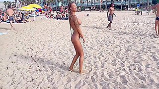 Depraved Nude On The Beach In Barcelona 5 Min With Monika Fox