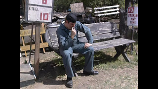 A Young Redhead Eager for Cock Rides Gas Station Attendant's Big Cock