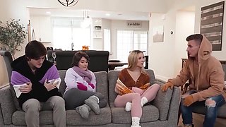Stepbrothers get lucky with two submissive step sluts