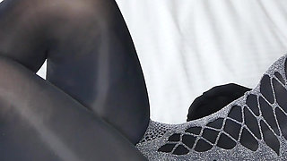 Elena Clark Masturbation Nylon Grey and Black