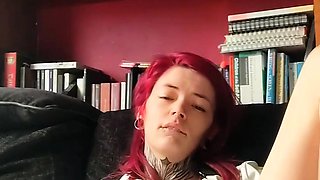 Hot redhead amateur teen girl riding and jerking boyfriend