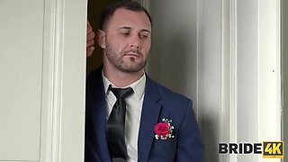 Hot Brunette Bride in Wedding Dress Fucked Hard by Black Stud - Cuckold Interracial Sex 1080p