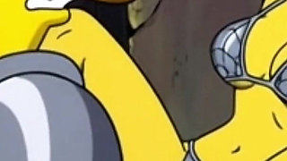 Slut in Chains Takes His Cum. Erotic Fantasy. Cartoon Parody of the Simpsons