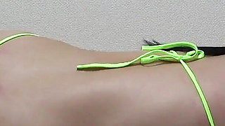 Japanese Girls Exclusively Apartment, a Room with Big Tits Girl Doing Sexy Exercises in Micro Thong Bikini Wedgie Ass and Pussy