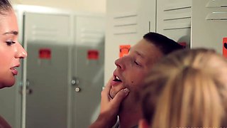 Spy gets his ass fucked between two horny femdom chicks