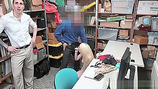 Mischievous shoplifting teen 18+ punished in front of her Step dad
