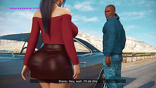 Diana gets a BBC while her Husband repair the Car